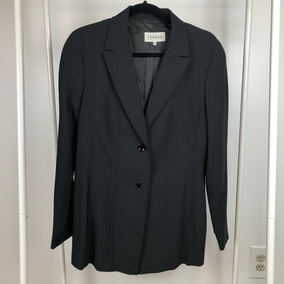 Louis Feraud Black Blazer Size:F 42 (US10-12) - Picture 13 of 14